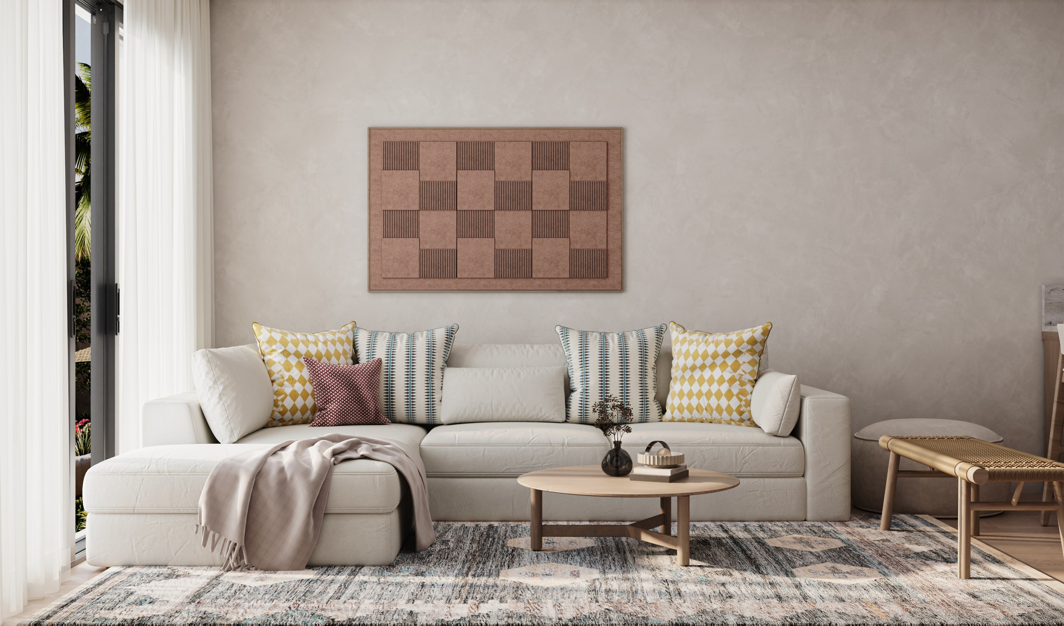 Living room sofa area at Cliffs Hilton residences Sharm El Sheikh