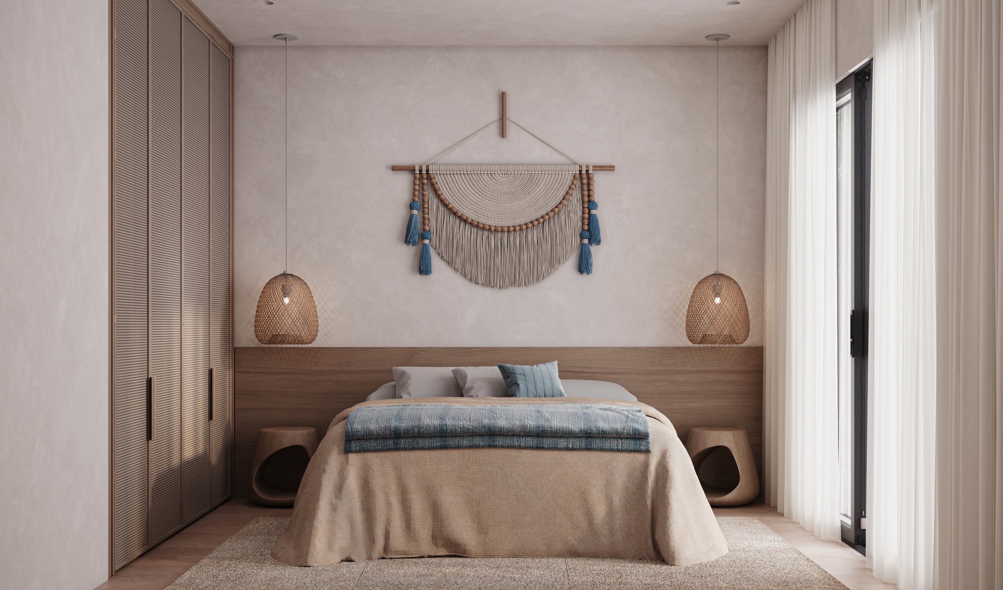 Master bedroom interior at Cliffs Hilton residences Sharm El Sheikh