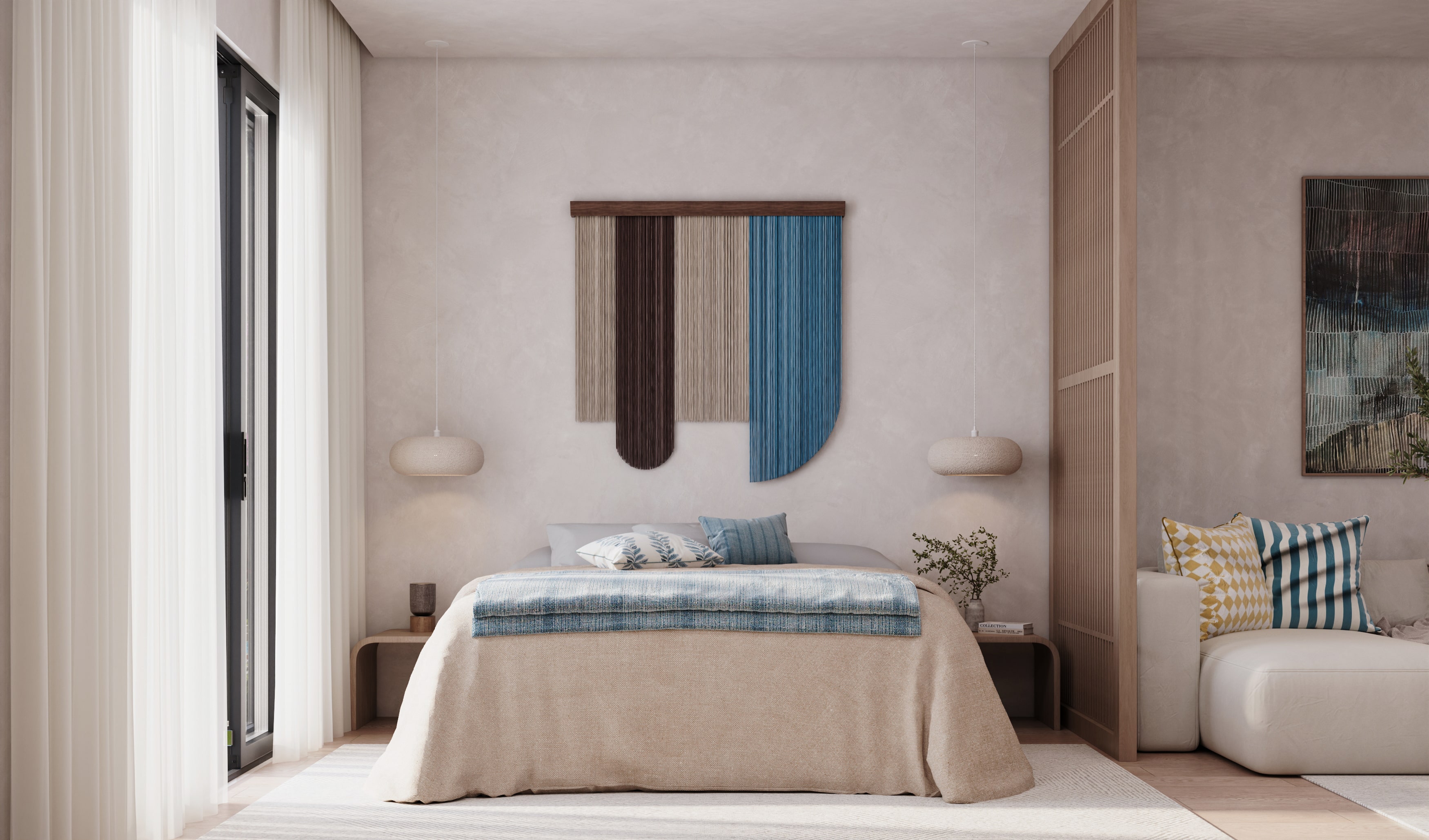 Bedroom interior at Cliffs Hilton residences Sharm El Sheikh