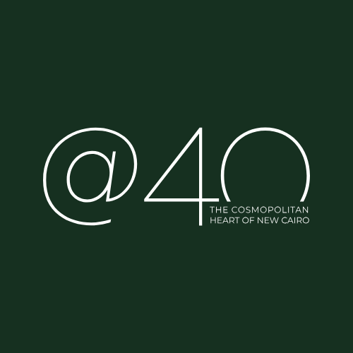 @40 - The Cosmopolitan Heart of New Cairo Logo @40 logo in white on a dark green background